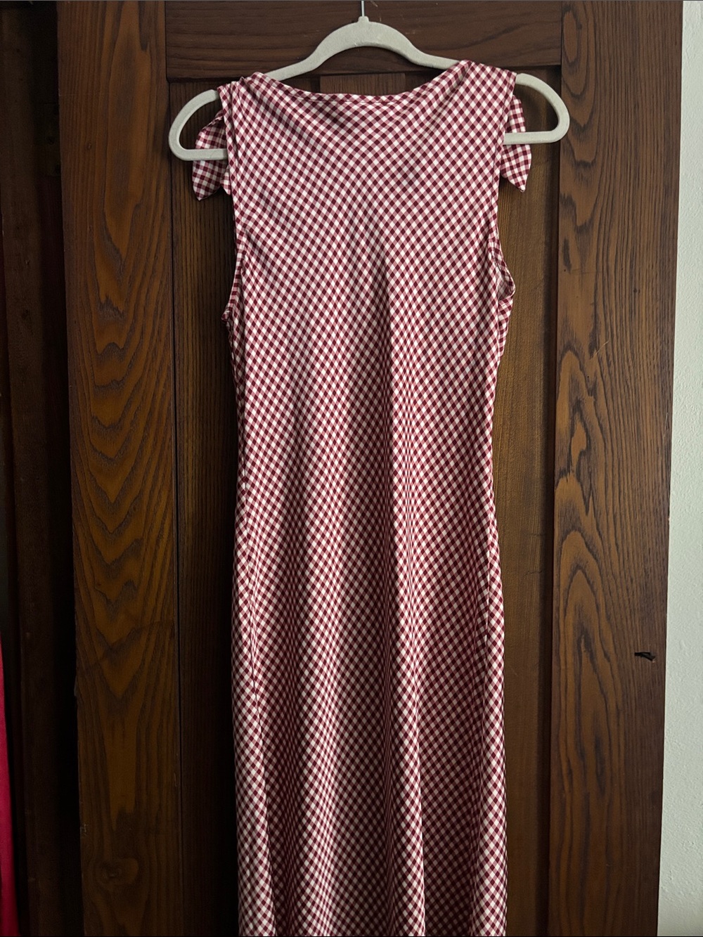 NWT CAROLINE CONSTAS Red Gingham Maxi Dress - Picture 8 of 8